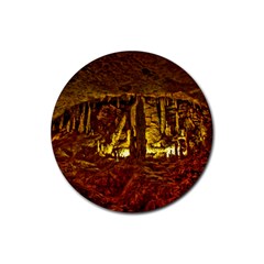 Volcano Cave Rubber Coaster (round)  by trendistuff