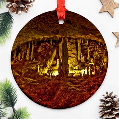 Volcano Cave Round Ornament (two Sides)  by trendistuff