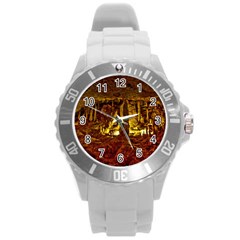 Volcano Cave Round Plastic Sport Watch (l) by trendistuff