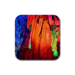 Reed Flute Caves 4 Rubber Square Coaster (4 Pack)  by trendistuff