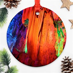 Reed Flute Caves 4 Round Ornament (two Sides)  by trendistuff