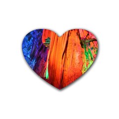 Reed Flute Caves 4 Rubber Coaster (heart)  by trendistuff