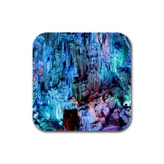 Reed Flute Caves 3 Rubber Square Coaster (4 Pack)  by trendistuff