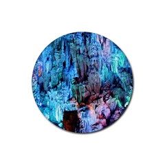 Reed Flute Caves 3 Rubber Round Coaster (4 Pack)  by trendistuff