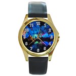 REED FLUTE CAVES 2 Round Gold Metal Watches