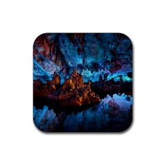 Reed Flute Caves 1 Rubber Coaster (square)  by trendistuff