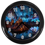 REED FLUTE CAVES 1 Wall Clocks (Black)