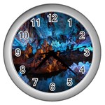 REED FLUTE CAVES 1 Wall Clocks (Silver) 