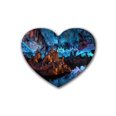 Reed Flute Caves 1 Rubber Coaster (heart)  by trendistuff