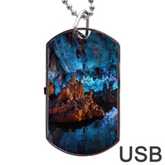 Reed Flute Caves 1 Dog Tag Usb Flash (two Sides)  by trendistuff