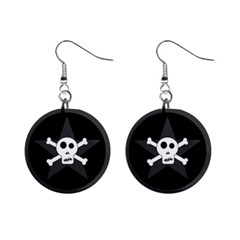 Star Skull Mini Button Earrings by waywardmuse