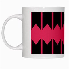 Rhombus And Stripes Pattern White Mug by LalyLauraFLM