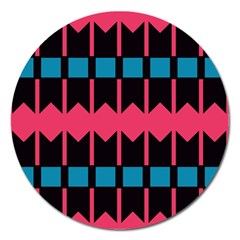 Rhombus And Stripes Pattern			magnet 5  (round) by LalyLauraFLM