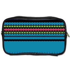 Chevrons And Triangles Toiletries Bag (two Sides) by LalyLauraFLM