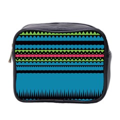 Chevrons And Triangles Mini Toiletries Bag (two Sides) by LalyLauraFLM