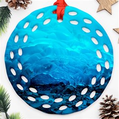 Mendenhall Ice Caves 3 Round Filigree Ornament (2side)