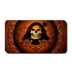 Awsome Skull With Roses And Floral Elements Medium Bar Mats