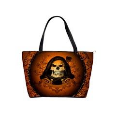 Awsome Skull With Roses And Floral Elements Shoulder Handbags by FantasyWorld7