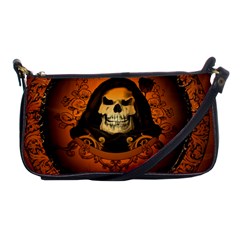 Awsome Skull With Roses And Floral Elements Shoulder Clutch Bags by FantasyWorld7