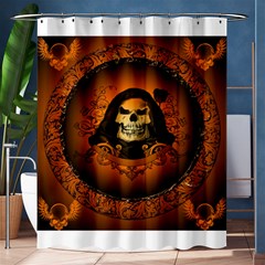 Awsome Skull With Roses And Floral Elements Shower Curtain 60  X 72  (medium) 