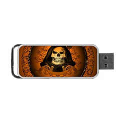 Awsome Skull With Roses And Floral Elements Portable Usb Flash (one Side)