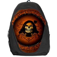 Awsome Skull With Roses And Floral Elements Backpack Bag