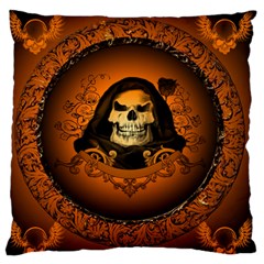 Awsome Skull With Roses And Floral Elements Standard Flano Cushion Cases (two Sides) 