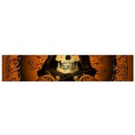 Awsome Skull With Roses And Floral Elements Flano Scarf (Small)  Front