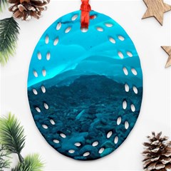 Mendenhall Ice Caves 1 Oval Filigree Ornament (2-side)  by trendistuff