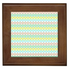 Scallop Repeat Pattern In Miami Pastel Aqua, Pink, Mint And Lemon Framed Tiles