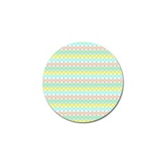 Scallop Repeat Pattern In Miami Pastel Aqua, Pink, Mint And Lemon Golf Ball Marker (4 Pack) by PaperandFrill