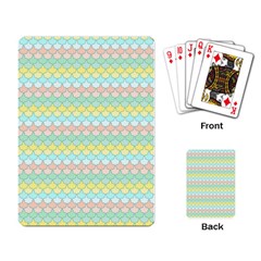 Scallop Repeat Pattern In Miami Pastel Aqua, Pink, Mint And Lemon Playing Card by PaperandFrill