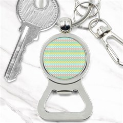 Scallop Repeat Pattern In Miami Pastel Aqua, Pink, Mint And Lemon Bottle Opener Key Chains