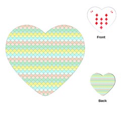 Scallop Repeat Pattern In Miami Pastel Aqua, Pink, Mint And Lemon Playing Cards (heart)  by PaperandFrill