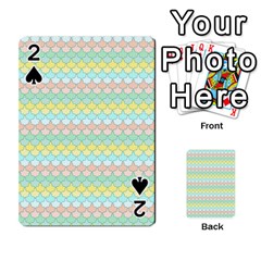 Scallop Repeat Pattern In Miami Pastel Aqua, Pink, Mint And Lemon Playing Cards 54 Designs  by PaperandFrill