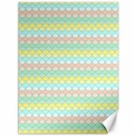 Scallop Repeat Pattern in Miami Pastel Aqua, Pink, Mint and Lemon Canvas 36  x 48   35.26 x46.15  Canvas - 1