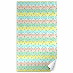 Scallop Repeat Pattern In Miami Pastel Aqua, Pink, Mint And Lemon Canvas 40  X 72   by PaperandFrill