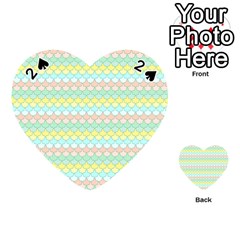 Scallop Repeat Pattern In Miami Pastel Aqua, Pink, Mint And Lemon Playing Cards 54 (heart) 