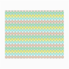 Scallop Repeat Pattern In Miami Pastel Aqua, Pink, Mint And Lemon Small Glasses Cloth (2-side) by PaperandFrill