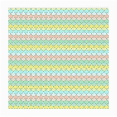 Scallop Repeat Pattern In Miami Pastel Aqua, Pink, Mint And Lemon Medium Glasses Cloth by PaperandFrill