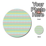 Scallop Repeat Pattern in Miami Pastel Aqua, Pink, Mint and Lemon Multi-purpose Cards (Round)  Front 1