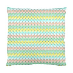 Scallop Repeat Pattern In Miami Pastel Aqua, Pink, Mint And Lemon Standard Cushion Case (one Side)  by PaperandFrill