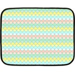 Scallop Repeat Pattern in Miami Pastel Aqua, Pink, Mint and Lemon Fleece Blanket (Mini) 35 x27  Blanket