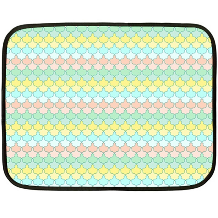 Scallop Repeat Pattern in Miami Pastel Aqua, Pink, Mint and Lemon Fleece Blanket (Mini)