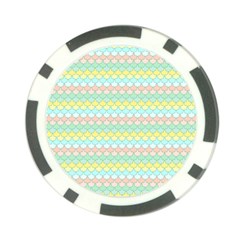 Scallop Repeat Pattern In Miami Pastel Aqua, Pink, Mint And Lemon Poker Chip Card Guards (10 Pack)  by PaperandFrill