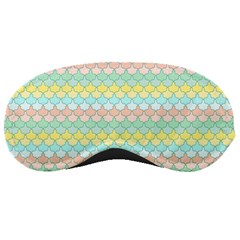 Scallop Repeat Pattern In Miami Pastel Aqua, Pink, Mint And Lemon Sleeping Masks by PaperandFrill