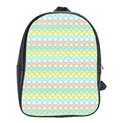 Scallop Repeat Pattern In Miami Pastel Aqua, Pink, Mint And Lemon School Bags(large)  by PaperandFrill