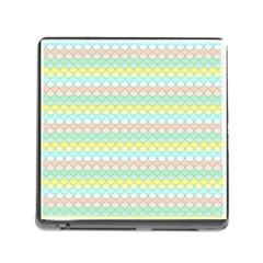 Scallop Repeat Pattern In Miami Pastel Aqua, Pink, Mint And Lemon Memory Card Reader (square) by PaperandFrill