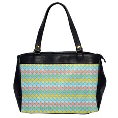 Scallop Repeat Pattern In Miami Pastel Aqua, Pink, Mint And Lemon Office Handbags by PaperandFrill