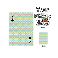 Scallop Repeat Pattern In Miami Pastel Aqua, Pink, Mint And Lemon Playing Cards 54 (mini)  by PaperandFrill